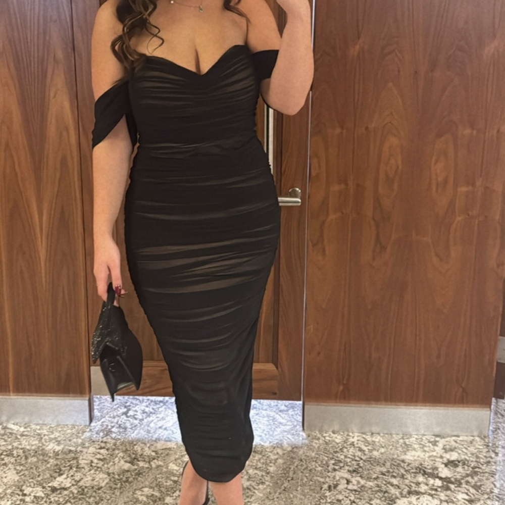 Black Strapless Bodycon Dress for Weddings